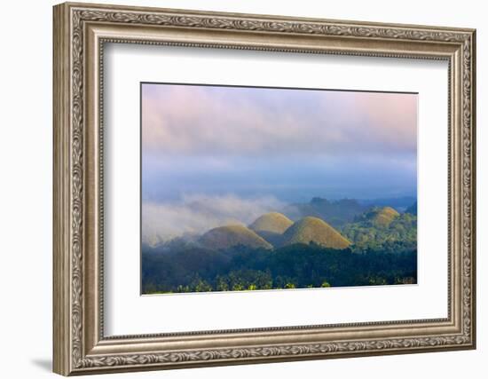 Chocolate Hills in Morning Mist, Bohol Island, Philippines-Keren Su-Framed Photographic Print