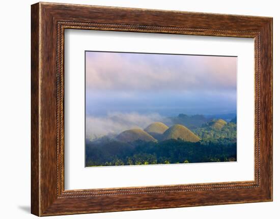 Chocolate Hills in Morning Mist, Bohol Island, Philippines-Keren Su-Framed Photographic Print