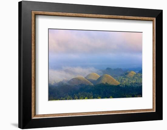 Chocolate Hills in Morning Mist, Bohol Island, Philippines-Keren Su-Framed Photographic Print