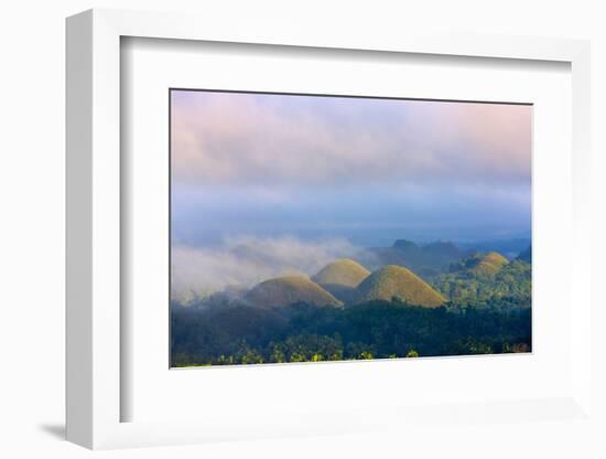 Chocolate Hills in Morning Mist, Bohol Island, Philippines-Keren Su-Framed Photographic Print