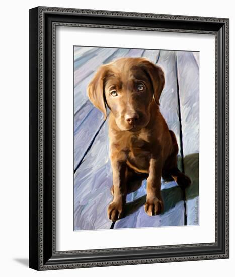 Chocolate Lab Gus-Robert Mcclintock-Framed Art Print