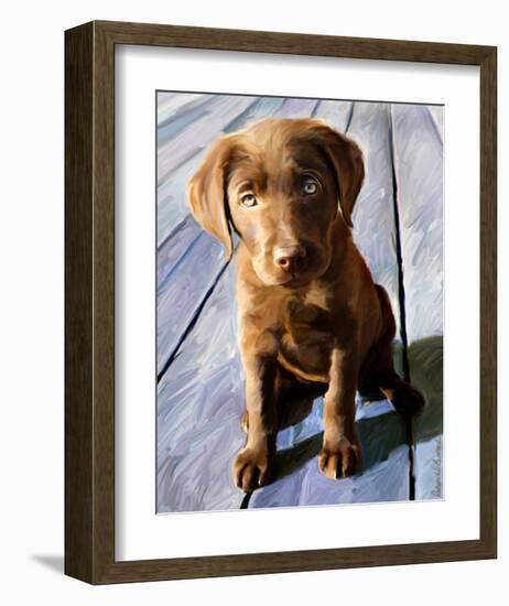 Chocolate Lab Gus-Robert Mcclintock-Framed Art Print