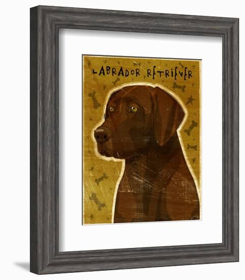 Chocolate Lab (NEW)-John W^ Golden-Framed Art Print