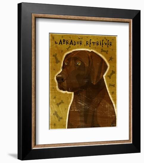 Chocolate Lab (NEW)-John W^ Golden-Framed Art Print