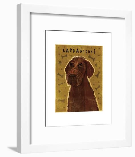 Chocolate Labradoodle-John W^ Golden-Framed Art Print