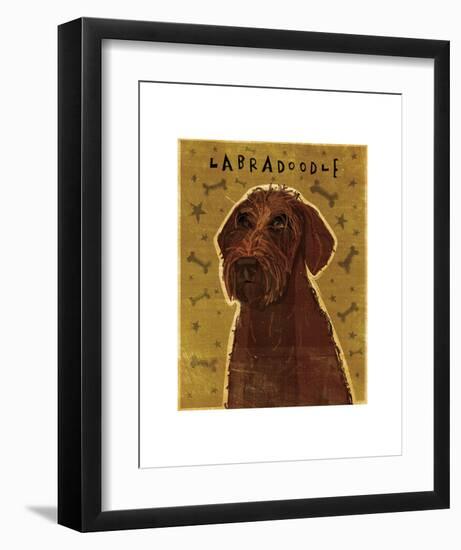 Chocolate Labradoodle-John W^ Golden-Framed Art Print