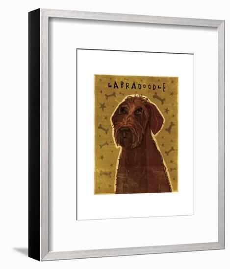 Chocolate Labradoodle-John W^ Golden-Framed Art Print