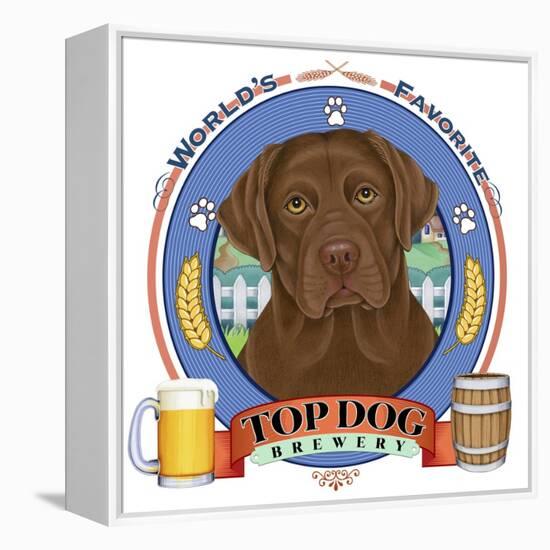 Chocolate Labrador Beer Label-Tomoyo Pitcher-Framed Premier Image Canvas