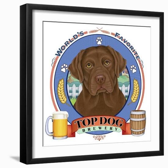 Chocolate Labrador Beer Label-Tomoyo Pitcher-Framed Giclee Print