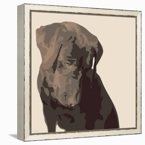 Chocolate Labrador-Emily Burrowes-Framed Stretched Canvas