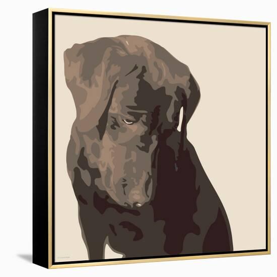 Chocolate Labrador-Emily Burrowes-Framed Stretched Canvas