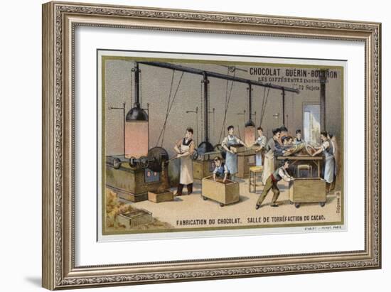 Chocolate Manufacturing, Cocoa Roasting Room-null-Framed Giclee Print