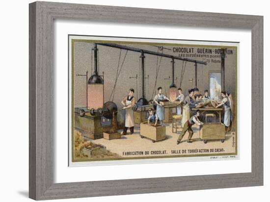 Chocolate Manufacturing, Cocoa Roasting Room-null-Framed Giclee Print