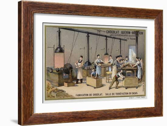 Chocolate Manufacturing, Cocoa Roasting Room-null-Framed Giclee Print