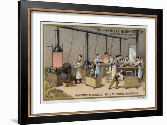 Chocolate Manufacturing, Cocoa Roasting Room-null-Framed Giclee Print