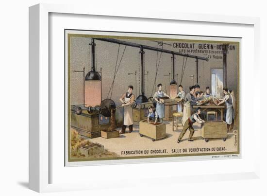 Chocolate Manufacturing, Cocoa Roasting Room-null-Framed Giclee Print