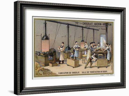 Chocolate Manufacturing, Cocoa Roasting Room-null-Framed Giclee Print