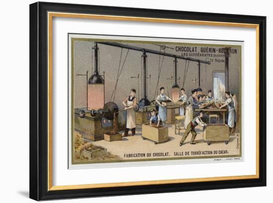 Chocolate Manufacturing, Cocoa Roasting Room-null-Framed Giclee Print