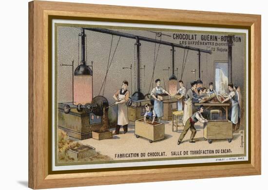 Chocolate Manufacturing, Cocoa Roasting Room-null-Framed Premier Image Canvas