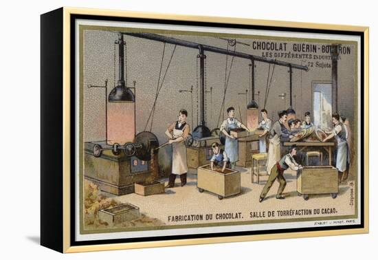 Chocolate Manufacturing, Cocoa Roasting Room-null-Framed Premier Image Canvas