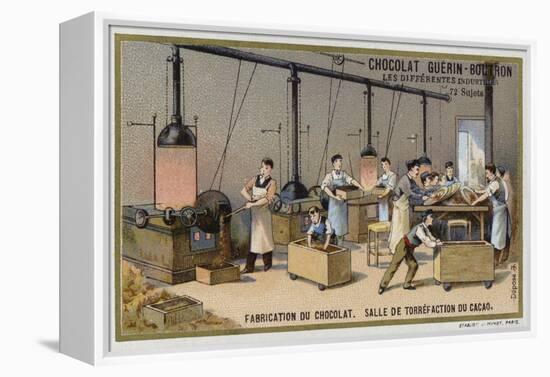 Chocolate Manufacturing, Cocoa Roasting Room-null-Framed Premier Image Canvas