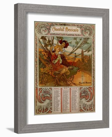 Chocolate Masson Calendar Illustrated by Mucha (1860 ? 1939). a Czech Art Nouveau Painter-Alphonse Marie Mucha-Framed Giclee Print