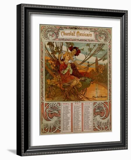 Chocolate Masson Calendar Illustrated by Mucha (1860 ? 1939). a Czech Art Nouveau Painter-Alphonse Marie Mucha-Framed Giclee Print