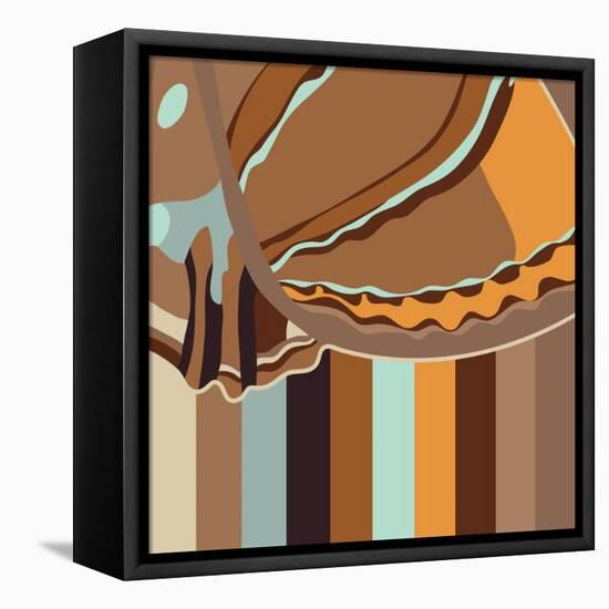 Chocolate Neapolitan Stripes-Belen Mena-Framed Premier Image Canvas