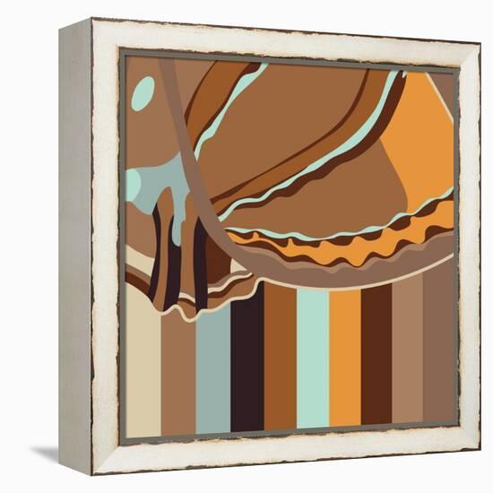 Chocolate Neapolitan Stripes-Belen Mena-Framed Premier Image Canvas