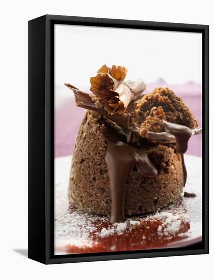 Chocolate Soufflé Filled with Chocolate Sauce-null-Framed Premier Image Canvas
