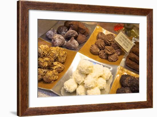 Chocolate Truffles in a Sweet Shop, Brussels, Belgium, Europe-Neil Farrin-Framed Photographic Print