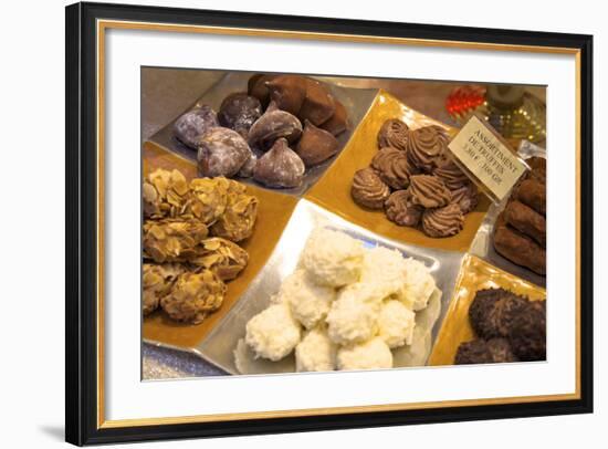 Chocolate Truffles in a Sweet Shop, Brussels, Belgium, Europe-Neil Farrin-Framed Photographic Print