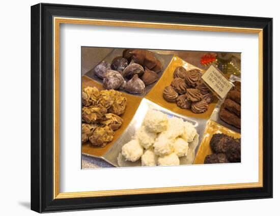 Chocolate Truffles in a Sweet Shop, Brussels, Belgium, Europe-Neil Farrin-Framed Photographic Print