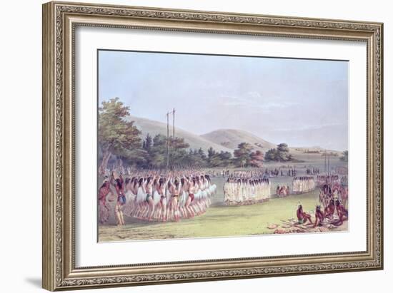 Choctaw Ball-Play Dance, 1834-35-George Catlin-Framed Giclee Print