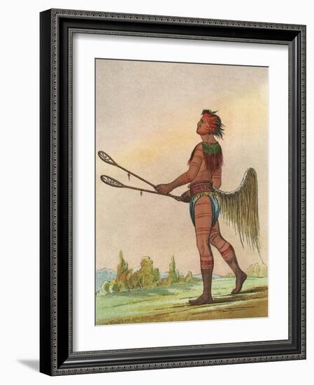 Choctaw, Lacrosse Player-George Catlin-Framed Photographic Print