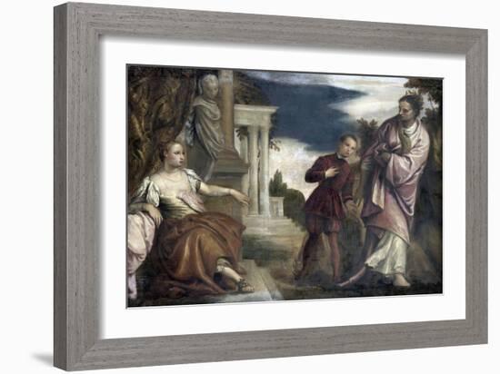 Choice Between Virtue and Passion-Paolo Veronese-Framed Art Print
