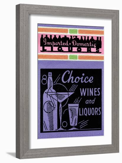 Choice Wines And Liquors-null-Framed Art Print