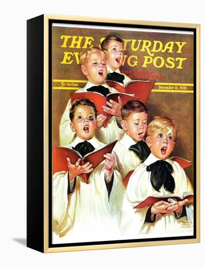 "Choir Boys Will Be Boys," Saturday Evening Post Cover, December 10, 1938-Frances Tipton Hunter-Framed Premier Image Canvas