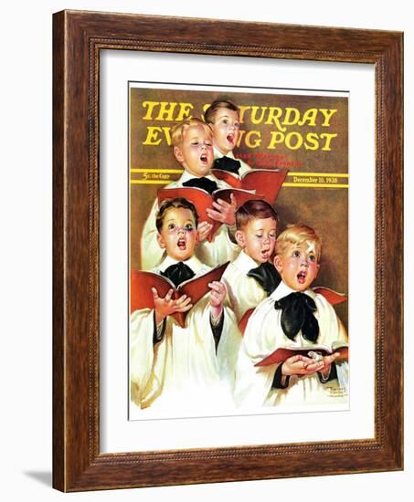 "Choir Boys Will Be Boys," Saturday Evening Post Cover, December 10, 1938-Frances Tipton Hunter-Framed Giclee Print