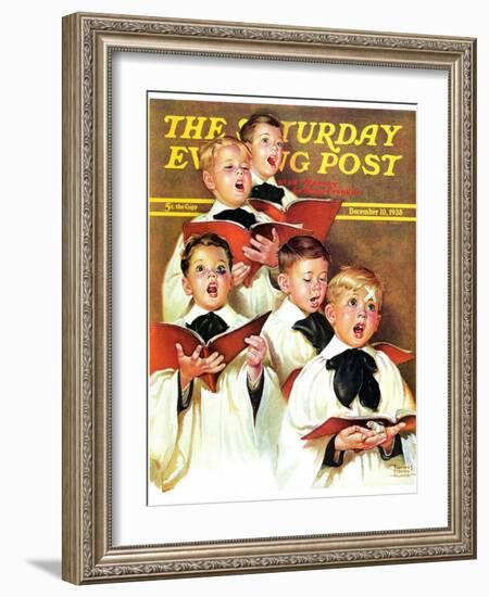 "Choir Boys Will Be Boys," Saturday Evening Post Cover, December 10, 1938-Frances Tipton Hunter-Framed Premium Giclee Print