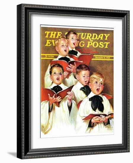 "Choir Boys Will Be Boys," Saturday Evening Post Cover, December 10, 1938-Frances Tipton Hunter-Framed Premium Giclee Print