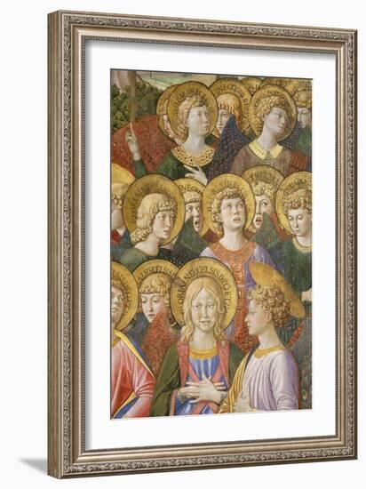 Choir of Angels, Detail from the Journey of the Magi Cycle in the Chapel, c.1460-Benozzo di Lese di Sandro Gozzoli-Framed Giclee Print