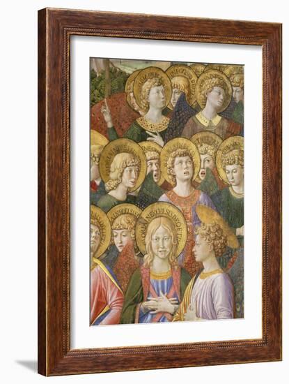 Choir of Angels, Detail from the Journey of the Magi Cycle in the Chapel, c.1460-Benozzo di Lese di Sandro Gozzoli-Framed Giclee Print