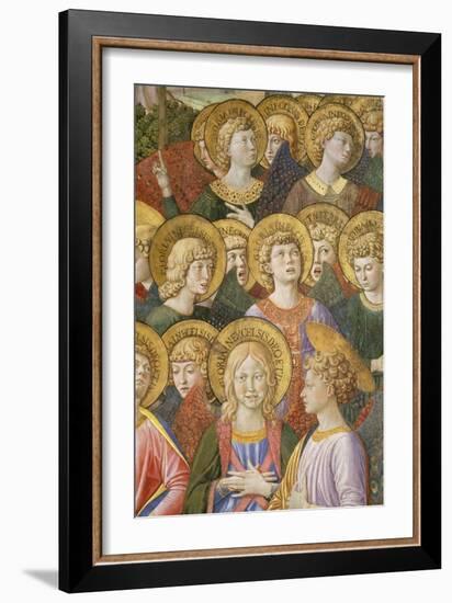 Choir of Angels, Detail from the Journey of the Magi Cycle in the Chapel, c.1460-Benozzo di Lese di Sandro Gozzoli-Framed Giclee Print