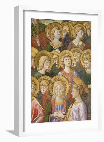 Choir of Angels, Detail from the Journey of the Magi Cycle in the Chapel, c.1460-Benozzo di Lese di Sandro Gozzoli-Framed Giclee Print