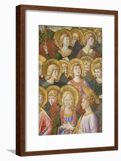 Choir of Angels, Detail from the Journey of the Magi Cycle in the Chapel, c.1460-Benozzo di Lese di Sandro Gozzoli-Framed Giclee Print