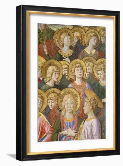 Choir of Angels, Detail from the Journey of the Magi Cycle in the Chapel, c.1460-Benozzo di Lese di Sandro Gozzoli-Framed Giclee Print