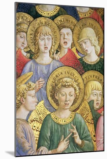 Choir of Angels, Detail from the Journey of the Magi Cycle in the Chapel, circa 1460-Benozzo di Lese di Sandro Gozzoli-Mounted Giclee Print