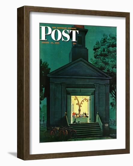 "Choir Practice," Saturday Evening Post Cover, August 10, 1946-Stevan Dohanos-Framed Giclee Print