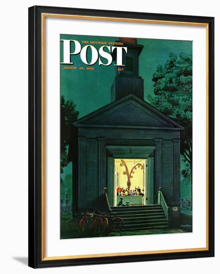 "Choir Practice," Saturday Evening Post Cover, August 10, 1946-Stevan Dohanos-Framed Giclee Print